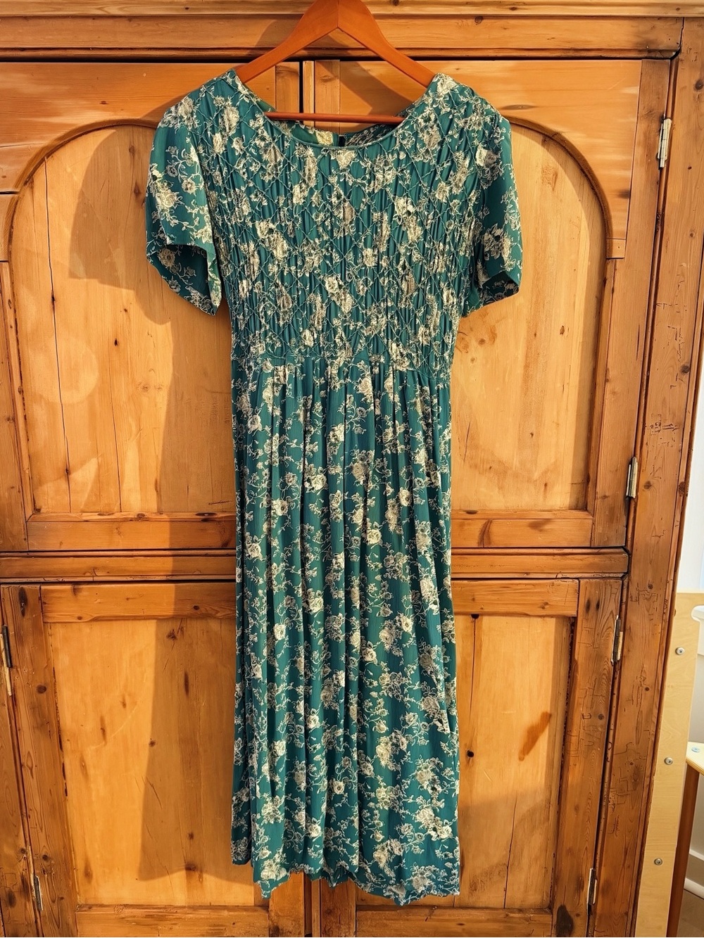 Vintage Karin Stevens Flowy Turquoise Midi Dress Size 16